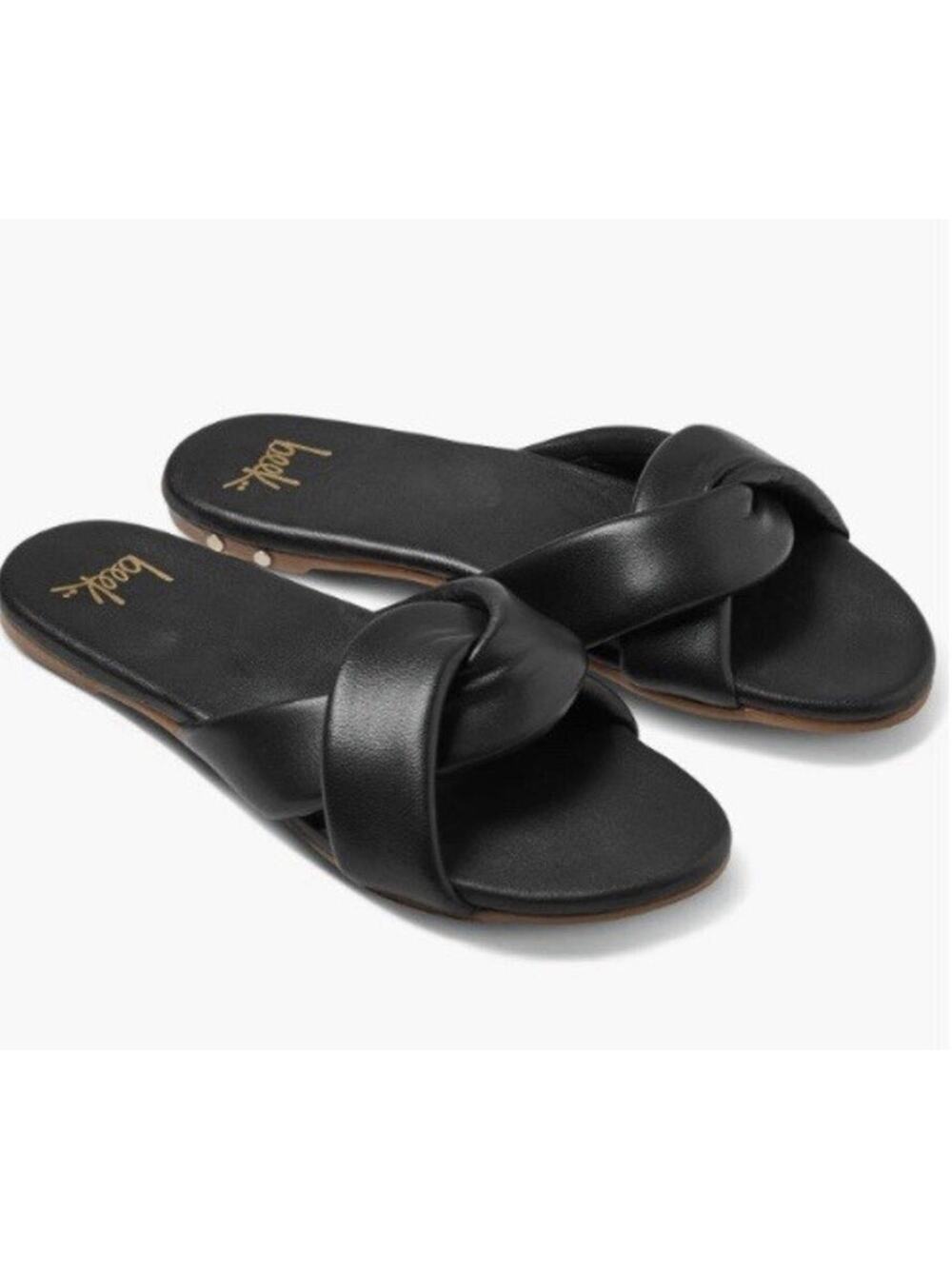 Beek Leather Sandals Black Women Comfort Slide Sandals